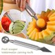 thumbnail image 2 of Cuchillo de doble cabezal para trinchar fruta - Acero inoxidable, cuchara/trinchador de doble uso - Diseño con orificio de ventilación, para sandía/cantalupo, 2 of 8