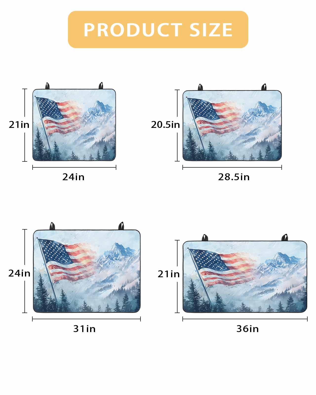 nqOlkjepod Large Induction Cooktop Protector Mat 24"x21", 4th of July Stove Top Covers for Electric Stove, Blue Mountain Forest Independence Day Stove Burner Cover Mats, Glass Top Stove Cover