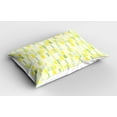 thumbnail image 2 of Ambesonne Abstract Pillow Sham 2 Pack, Geometry Pastel Soft Tone, 26"x20", White Yellow and Lime Green, 2 of 3