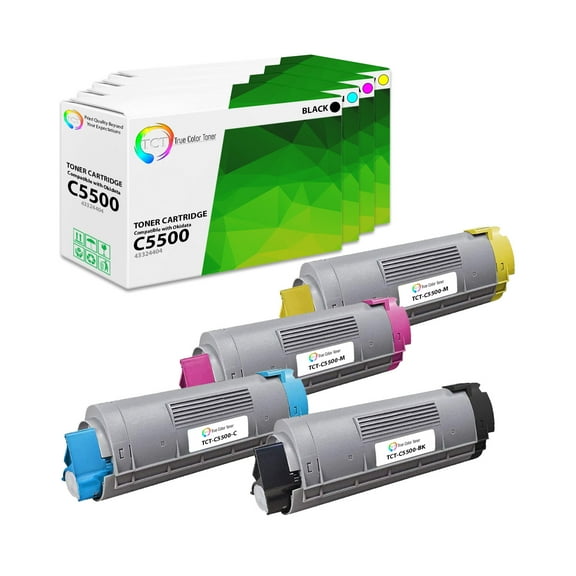 TCT C5500 Toner Cartridge 4 Pack - Premium Compatible Replacement for 43324404 43324403 43324402 43324401