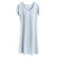 thumbnail image 4 of KOKOPARK Chemises de Nuit en Coton pour Femmes Robe de Nuit de Fête Robe de Nuit Douce Surdimensionnée Robe Maxi 100 % Coton Bleu, 4 of 5