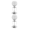 thumbnail image 2 of Wweixi Luxury Crystal Candle Holder Pillar Candlestick Ceremony Stand Decor Table Silver S 2Set, 2 of 6