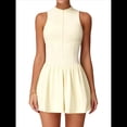 thumbnail image 1 of Vestido de Golf y Tenis para Mujer con Sujetador Incorporado, Pantalones Cortos con Cremallera, Corte Entallado, Falda Deportiva con Bolsillos Amarillo M, 1 of 10