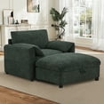 thumbnail image 2 of Muumblus Accent Chair with Storage Ottoman, Indoor Chaise Lounge Armchair with USB & Phone Stand, Green Chenille, 2 of 11