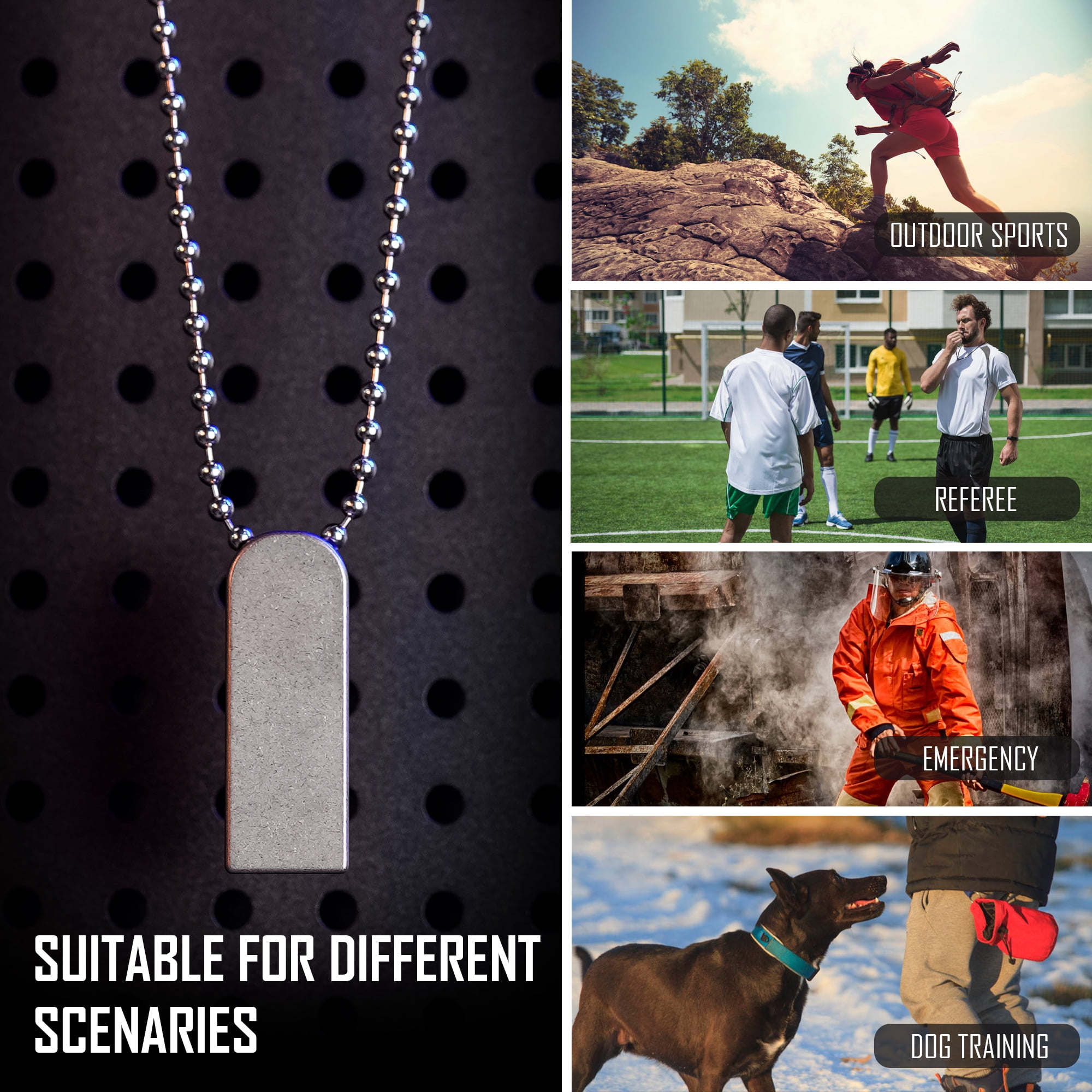 Key Unity Titanium Emergency Whistle, EDC Safety Whistles Necklace Loud up to 130db for Survival, Hiking, Camping, Pets Training, KA25L