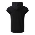 thumbnail image 5 of WTXUE Sweatshirts & Hoodies Short Sleeve, Hooded Shirts for Men Men Spring Summer Vest Shirt Sports Top Raglan Sleeve Hoodie LooseCotton Solid | Athleisure for Men Black XXL, 5 of 8