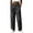 Dark Gray, variant on Women's Wrinkle Resistant Light Denim Wide Leg Jeans,Comfort Elastic Waistband Deep Side Patch Pocket Split Ankle Walking Pants White XL