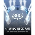 thumbnail image 6 of Neck Fan, Personal Fan with LED Display, Portable Neck Fan, Hands Free Bladeless Fan, 4000mAh-Battery, 3-Speed Adjustment & Whisper-Quiet Operation, Perfect for Home,Camping,Travel ,Blue, 6 of 7