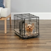 MidWest Homes for Pets 18-Inch iCrate Folding Dog Crate with Divider Panel, Leak-Proof Tray & Secure Latches – Metal Wire Kennel for Tiny Breeds – Portable, Durable & Easy to Assemble