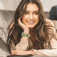 thumbnail image 6 of Recoppa Fabric Cloth Bands Compatible with Apple Watch 44mm 42mm 40mm 38mm, Canvas Strap with Soft Genuine Leather Lining and Snap Button for Apple iwatch Series 7/6/5/4/3/2/1 SE, Green, 6 of 7