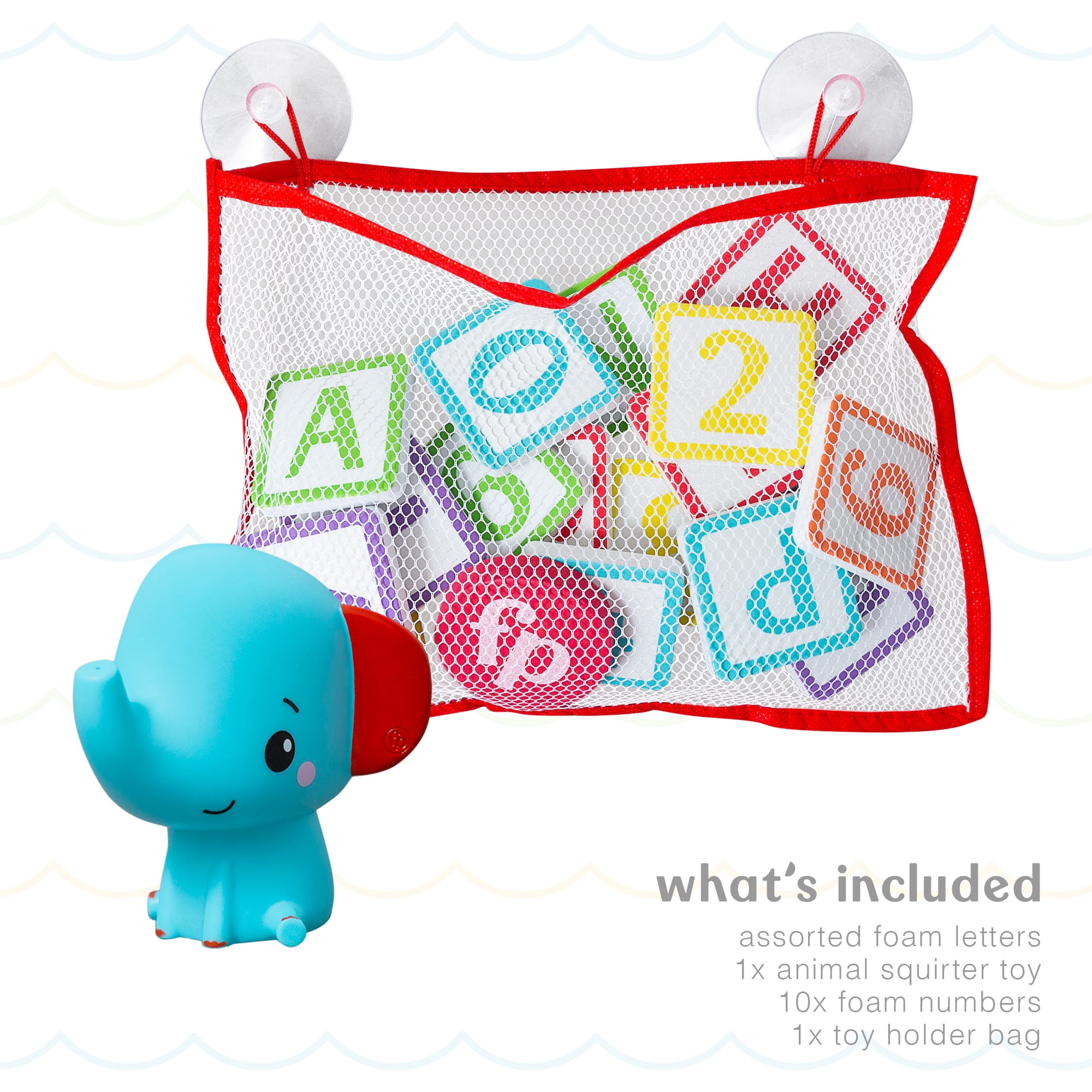 Fisher-Price Elephant Bath Toy Set with Foam Letters & Numbers for Toddlers, 6-12 Months