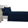 thumbnail image 4 of DNG Creations 4 Piece Pom Pom Sheet Set 100% Egyptian Cotton, White Pom-Pom Fringe Solid Pattern 18 Inch Deep Pocket ( Solid Navy Blue - King ), 4 of 7