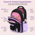 thumbnail image 6 of Girls Backpack for Grades 1-5, Lightweight Waterproof Bookbag with Reflective Straps, Kids School Bag with Coin Purse & Cute Pendant Middle School, 6 of 11