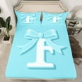 thumbnail image 2 of Erosebridal Monogrammed F Sheet Set Twin, Initial Letter Bedding Sets Twin Size, Blue Bow Reversible Twin Sheet Sets, Super Cozy Bedroom Decor, 3-Piece, 2 of 7