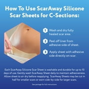ScarAway Advanced Skincare Silicone Scar Sheets for C-Section, Reusable Sheets (1.5” x 7”) for Hypertrophic and Keloid Scars from C-Section & Other Surgeries, 4 Sheets
