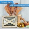thumbnail image 6 of Rustic Utensil Holder Wooden Kitchen Farmhouse Utensil Holder For Countertop Rustic White, 6 of 7