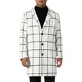 thumbnail image 1 of Abrigo de trench de cuadros INSPIRE CHIC para hombres, color bloque, de un solo botón, abrigo de invierno a cuadros, 1 of 1