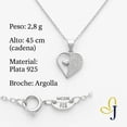 thumbnail image 2 of Collar Dual De Corazones Con Zirconia Para Mujer Plata 925 Plateado, 2 of 5