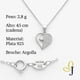 thumbnail image 2 of Collar Dual De Corazones Con Zirconia Para Mujer Plata 925 Plateado, 2 of 5