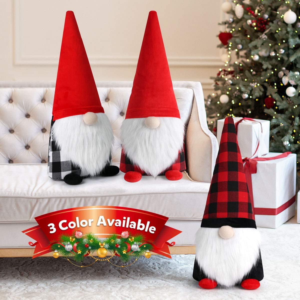 D-FantiX 28 inch Lage Christmas Gnomes Plush Set of 3 