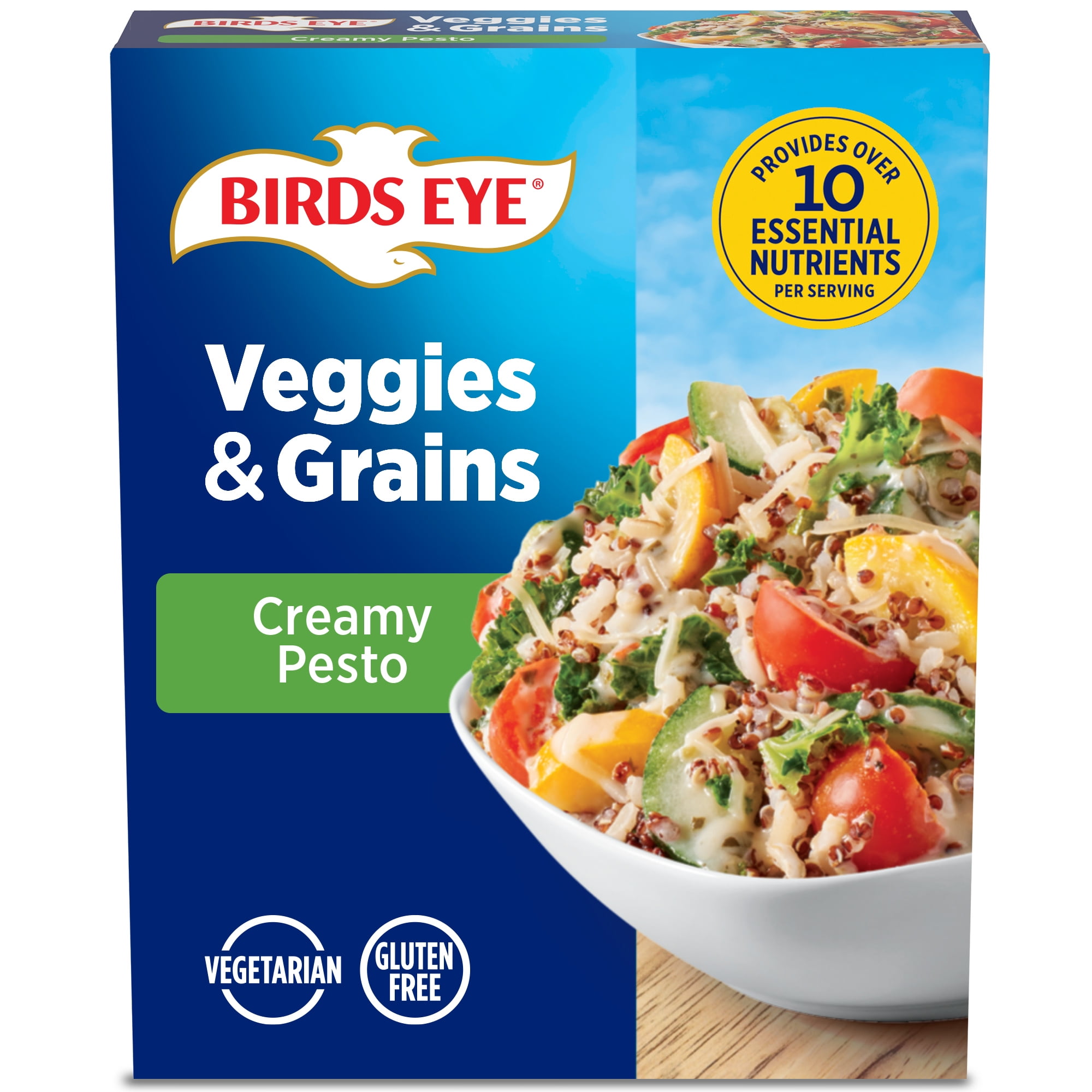 Birds Eye Veggies & Grains Frozen Vegetable Blend, Creamy Pesto, 13 oz