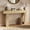 Oak, variant on BEDEEP 43" Fluted Console Table with Hidden Storage, 12" Deep Narrow Sofa Table Behind Couch, Modern Wood Entry Table with Adjustable Shelves for Living Room, Hallway, Black