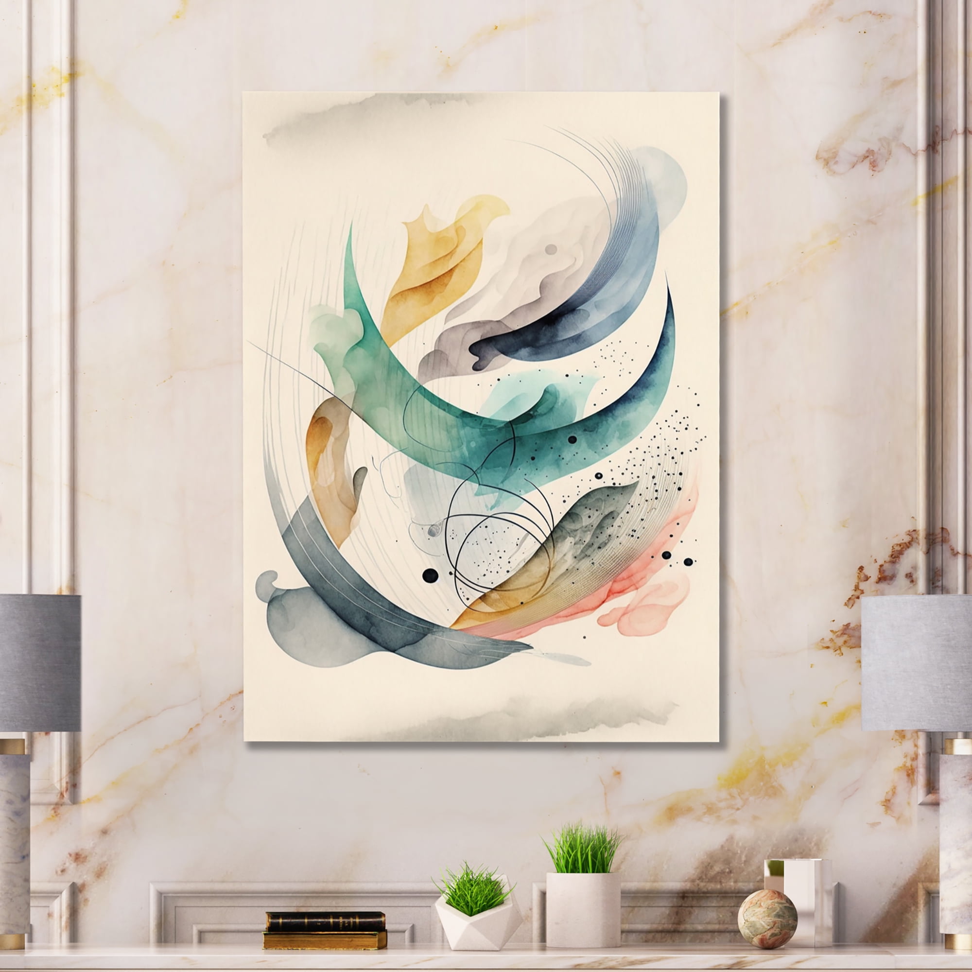 Designart Soft Minimalist Abstract Canvas Wall Art