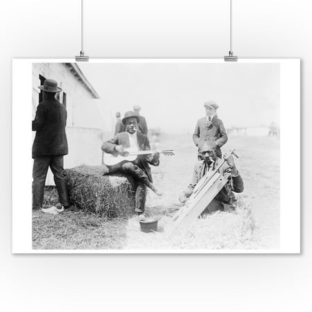 Men Playing Kazoos and Guitar Photograph (9x12 Art Print, Wall Decor Travel Poster)
