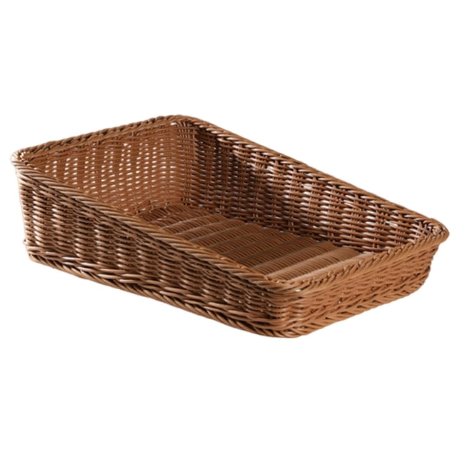 Cesta tejida organizadora de juguetes multiusos decorativa rústica merienda cesta de pan para L