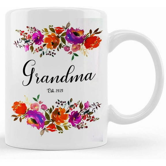 Floral Grandma Coffee Mug, New Grandma Mug, Gift For Mama, Ceramic Novelty Coffee Mug, Tea Cup, Gift Present For Birthday, Christmas Thanksgiving Festival, 11oz Sarcasm With Say
