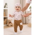 thumbnail image 6 of KIMI BEAR 12 Months Infant Baby Boy Layette Set 18 Months Winter Clothes 3 Packs Rompers Pants Coat with Hat Gloves Outfits Set Essentials Clothing Blue, 6 of 9