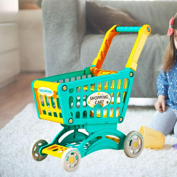 Carrito De Compras De Juguete DeAO Con Comida De 53 Cm | Set De Supermercado Con Frutas Y Accesorios Para Niños De 3 A 8 Años | Fácil De Montar, Plástico ABS Resistente