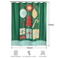 thumbnail image 6 of Green Christmas Shower Curtain,Cute Xmas Tree and Gift Box Pattern with Pop Tassels,Slub Textured Fabric Bathroom Curtain,Water Repellent,72"×72", 6 of 6