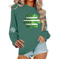 thumbnail image 4 of LEKWK St.Patricks Day Shirts Women Regular Fit Crew Neck Sweatshirts Long Sleeve Tops Distressed American Flag Shamrock Print Casual Wear, 4 of 6