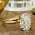 thumbnail image 2 of 2Ct Lab Created Diamond Oval Cut Solitaire Leady Beauty Double Prong Ring 14K Yellow Gold Plated, 2 of 3