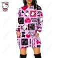 thumbnail image 4 of 2023 Automne Nouveaux Chandails en Molleton Femmes Mode Décontractée Hello Kitty Imprimé Robe à Capuche Col Rond Ample Manches Longues Vêtements 5TG, 4 of 7