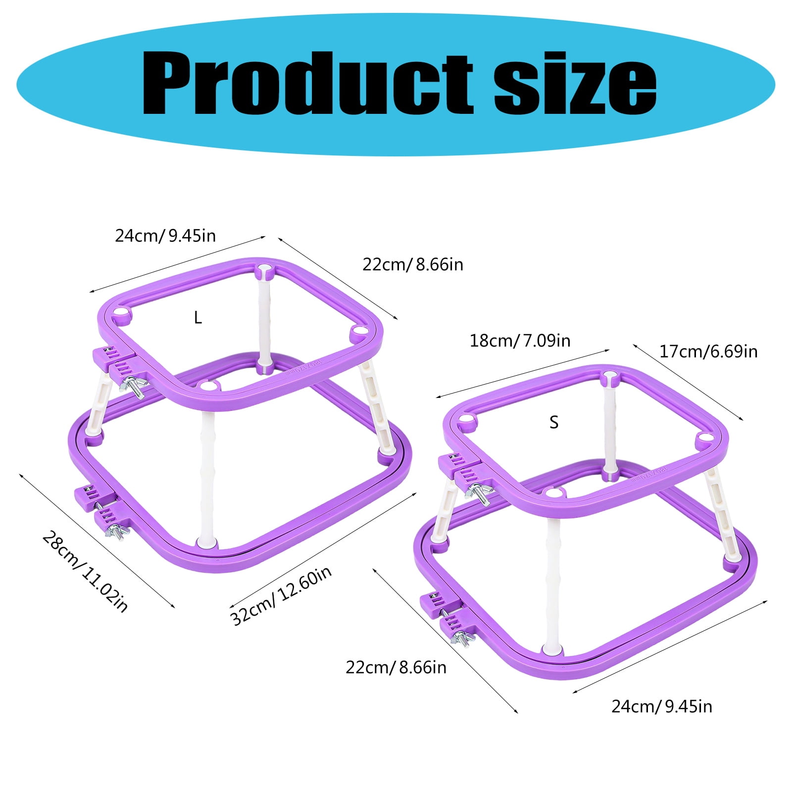 Embroidery Hoop Adjustable Embroidery Frame Double Layer Crosses Stitching Hoop Sewing Tool for Craft Project
