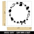 thumbnail image 2 of Christmas Holiday Border Wreath Candy Cane Stocking Self-Inking Rubber Stamp Ink Stamper - Lime Green Ink - Small 1 Inch, 2 of 7