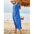 thumbnail image 4 of Traje de baño de bikini de manga corta con bordado para mujer, vestido de playa con abertura lateral, 4 of 6