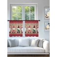 thumbnail image 4 of Christmas Sheer Curtains 45 Inch Long 2 Panels, Red Santa Claus Xmas Gnome Snowflakes Wood Grain Light Filtering Rod Pocket Semi Sheer Curtains, Sheer Voile Drapes for Living Room Bedroom, 52"x45", 4 of 5