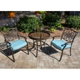 thumbnail image 3 of Hanover Traditions 3-Piece Bistro Set in Blue with 30 In. Glass-top Table, 3 of 13