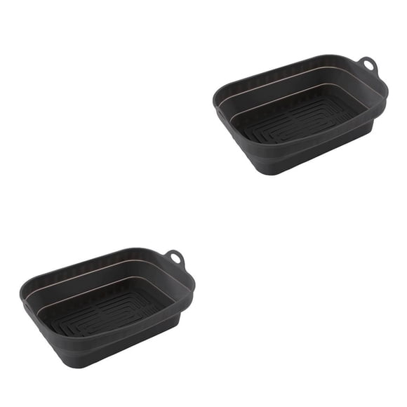 Injueey Cesta de silicona para freidora de aire, olla reutilizable para horno, forma cuadrada, utensilios para hornear, molde para pollo frito, Type1 NO1