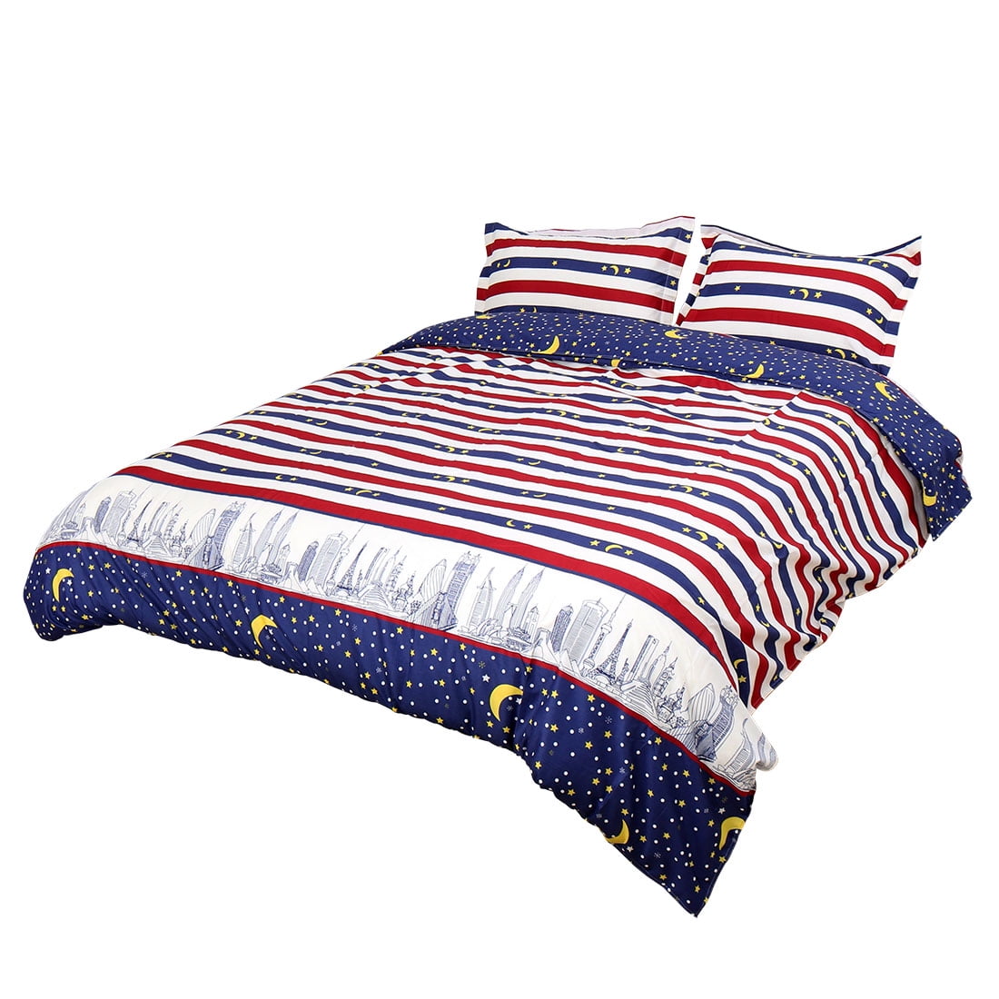 City Night Pattern Duvet Cover Pillowcase Quilt Cover Bedding Set