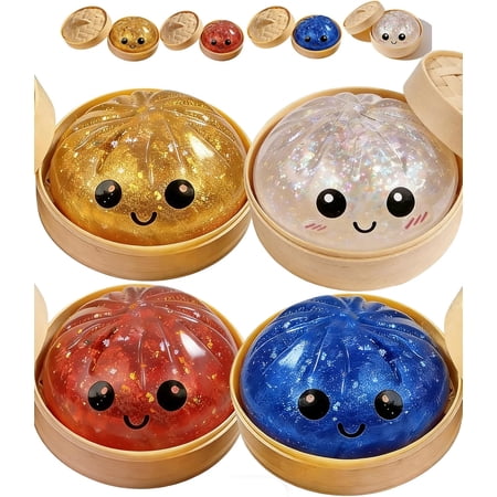 Zoytoys Glitter Dumpling - Squishy Dumplings Glitter for Adults Stress Relief Fidget Soft Squeeze Decompression Dough