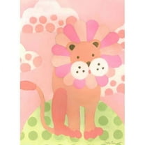 oopsy daisy canvas wall art leo lion pink by sally bennett, 10 by 14-inch