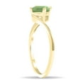 thumbnail image 3 of SZUL Women's Solitaire Square Shaped Green Amethyst Wave Ring in 10K Yellow Gold, 3 of 5
