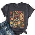 thumbnail image 3 of QHWAUAKFBN T Shirts For Women Trendy Graphic Floral Print Colored Cotton Tshirts Top, 3 of 3
