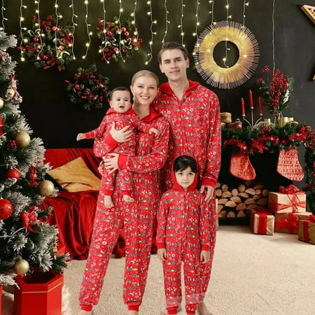 

KEUSN Christmas Print Matching Family Christmas Pajamas Set