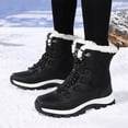 thumbnail image 2 of Mepaouo Womens Winter Snow Boots Waterproof Mid Calf Warm Insulated Lace up Boots(Black,7.5), 2 of 7