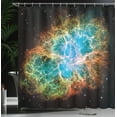 thumbnail image 4 of Ambesonne Nebula Shower Curtain, Supernova Stars Cosmos, 69"Wx84"L, Black Teal Orange, 4 of 5